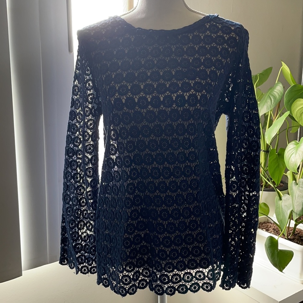 Alberta Ferretti Crochet Tunic Top